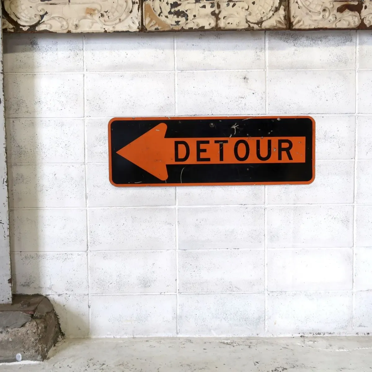 DETOUR ビンテージ ロードサイン