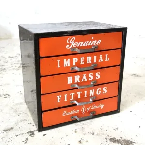 IMPERIAL BRASS FITTINGS ビンテージ パーツキャビネット