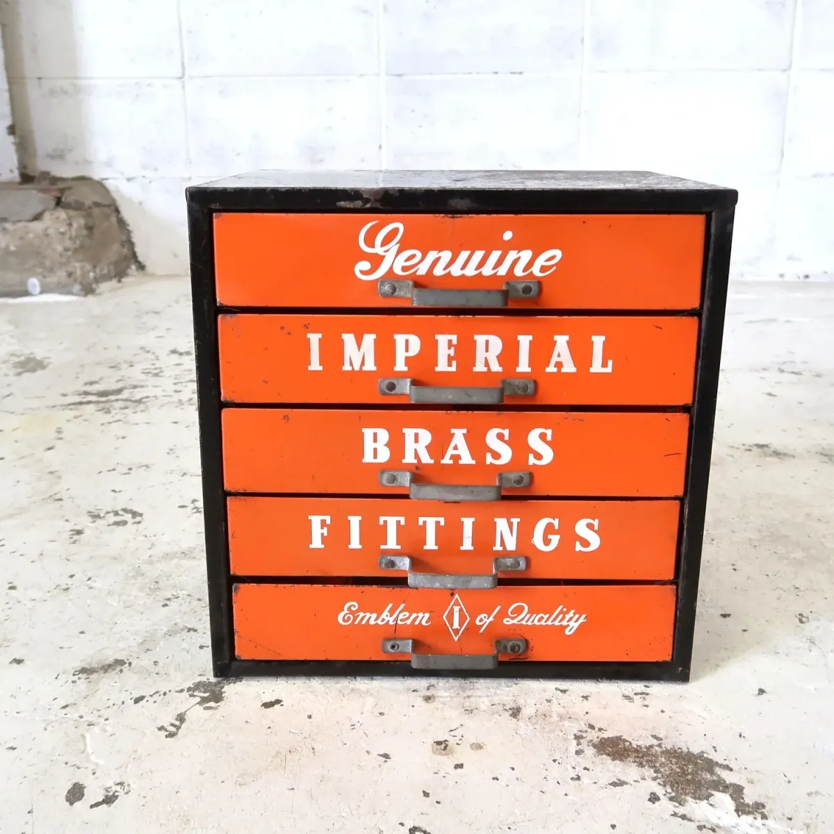 IMPERIAL BRASS FITTINGS ビンテージ パーツキャビネット