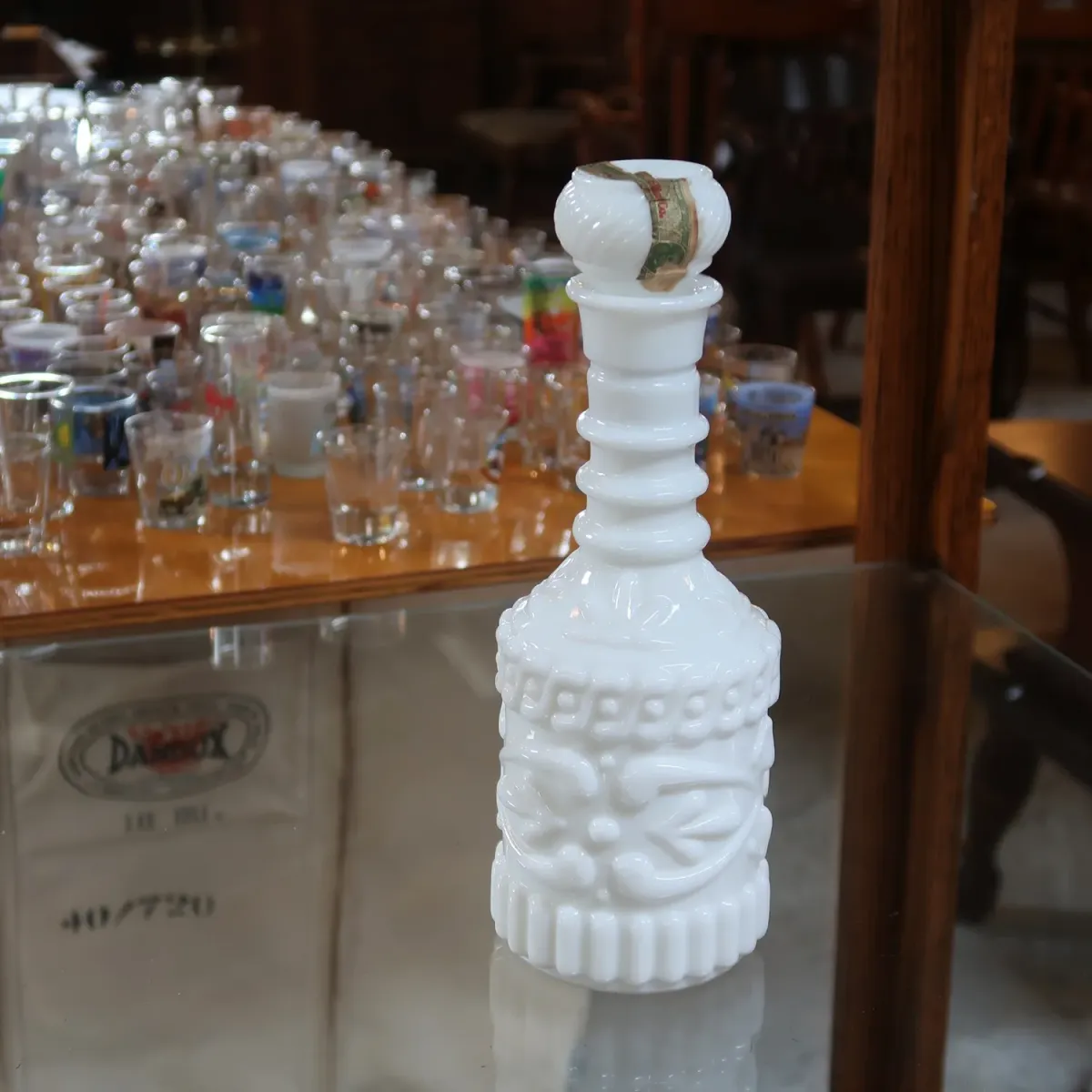60's JIM BEAM ウィスキー デキャンタ ミルクガラス