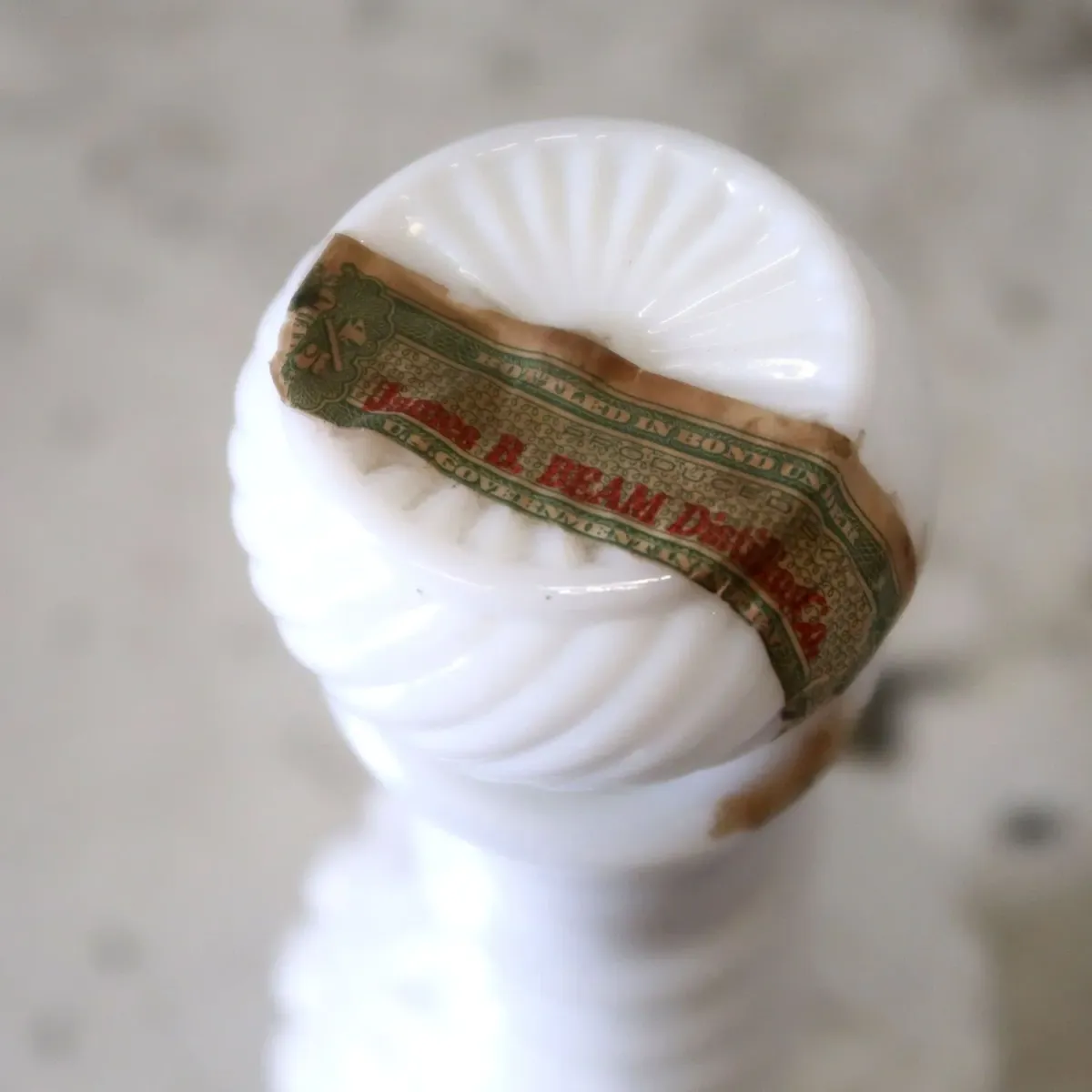 60's JIM BEAM ウィスキー デキャンタ ミルクガラス