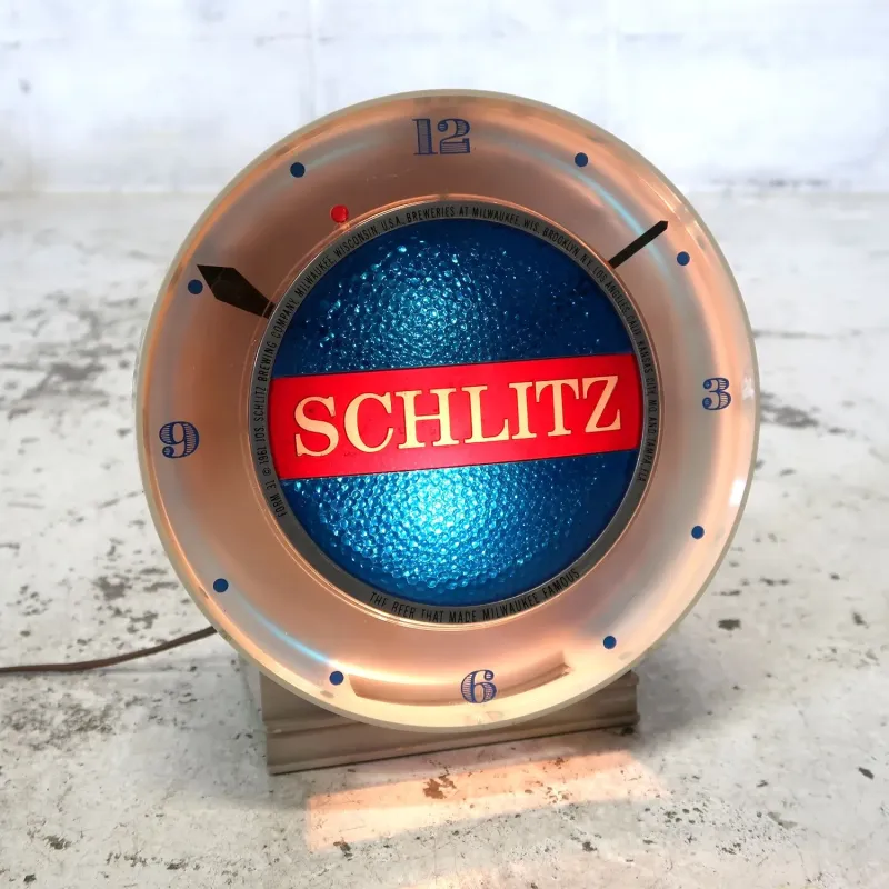 SCHLITZ ビンテージ モーション ライトクロック