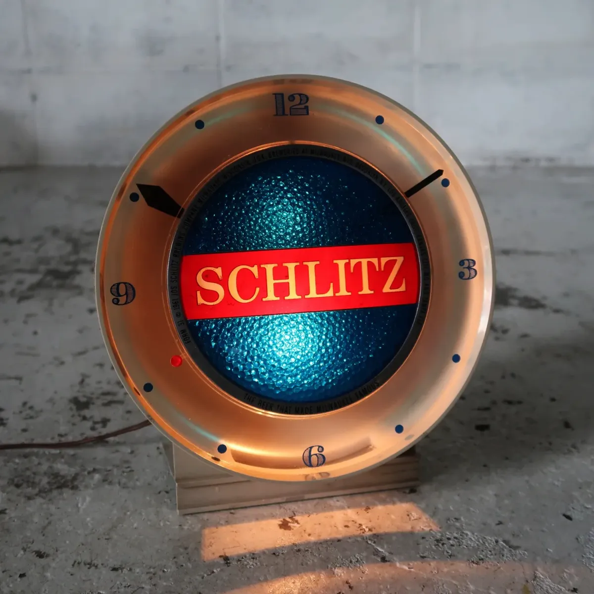 SCHLITZ ビンテージ モーション ライトクロック