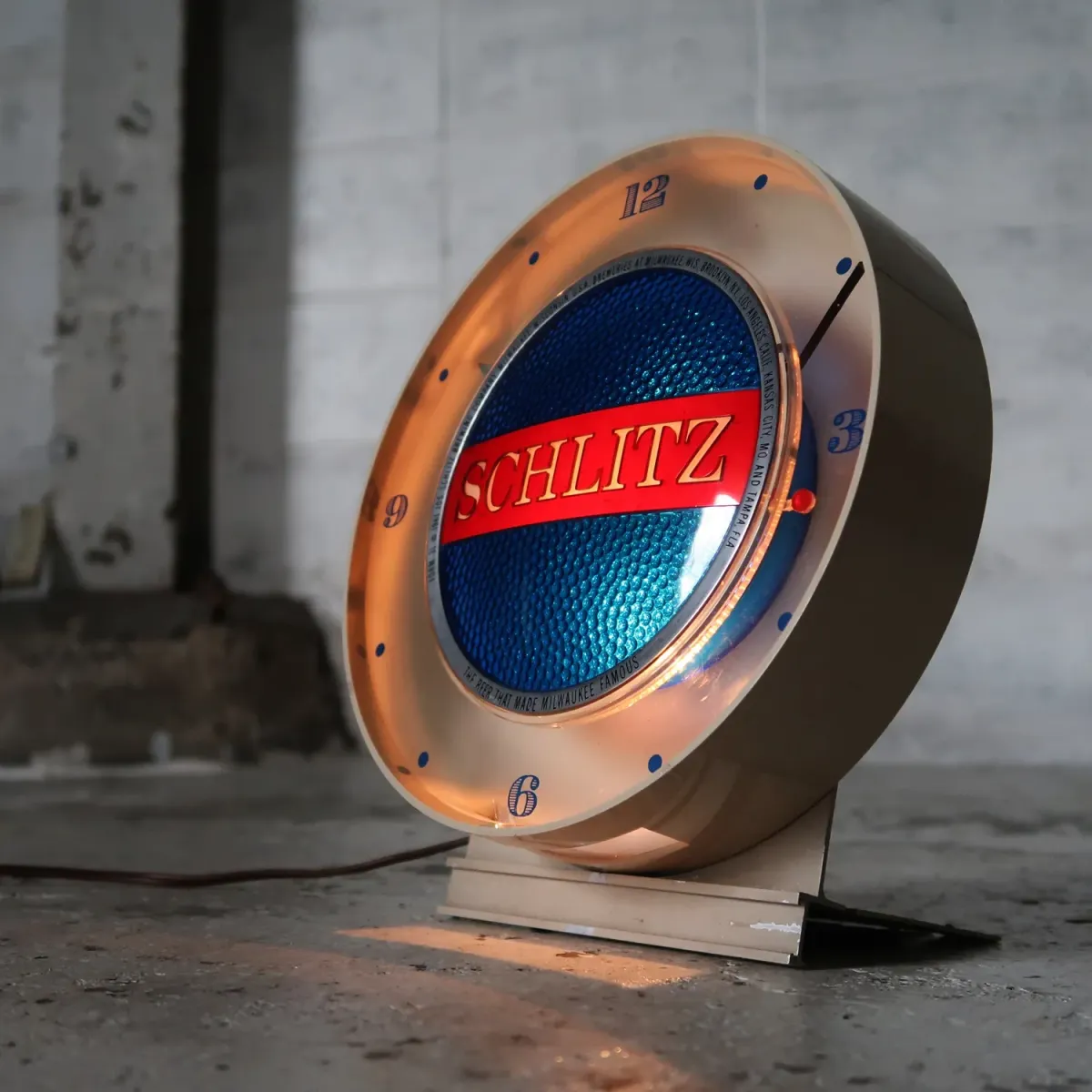 SCHLITZ ビンテージ モーション ライトクロック