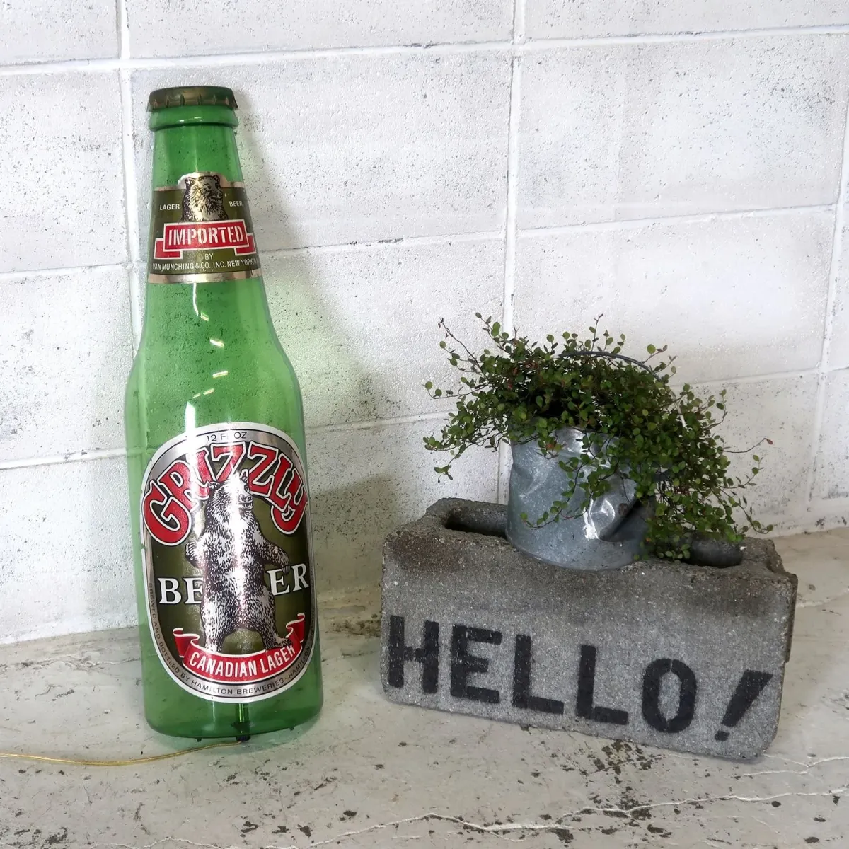GRIZZLY BEER ボトル ライトサイン