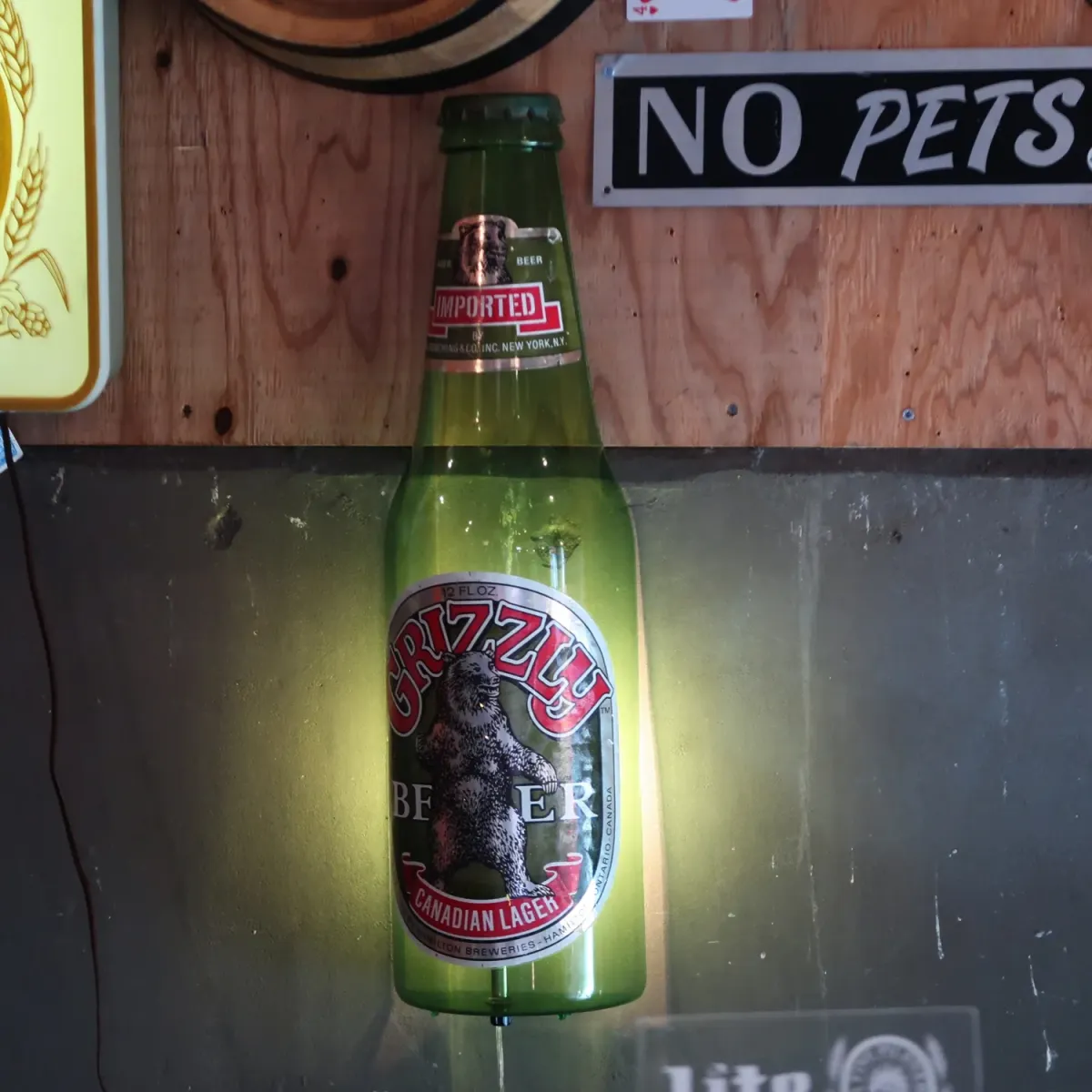 GRIZZLY BEER ボトル ライトサイン