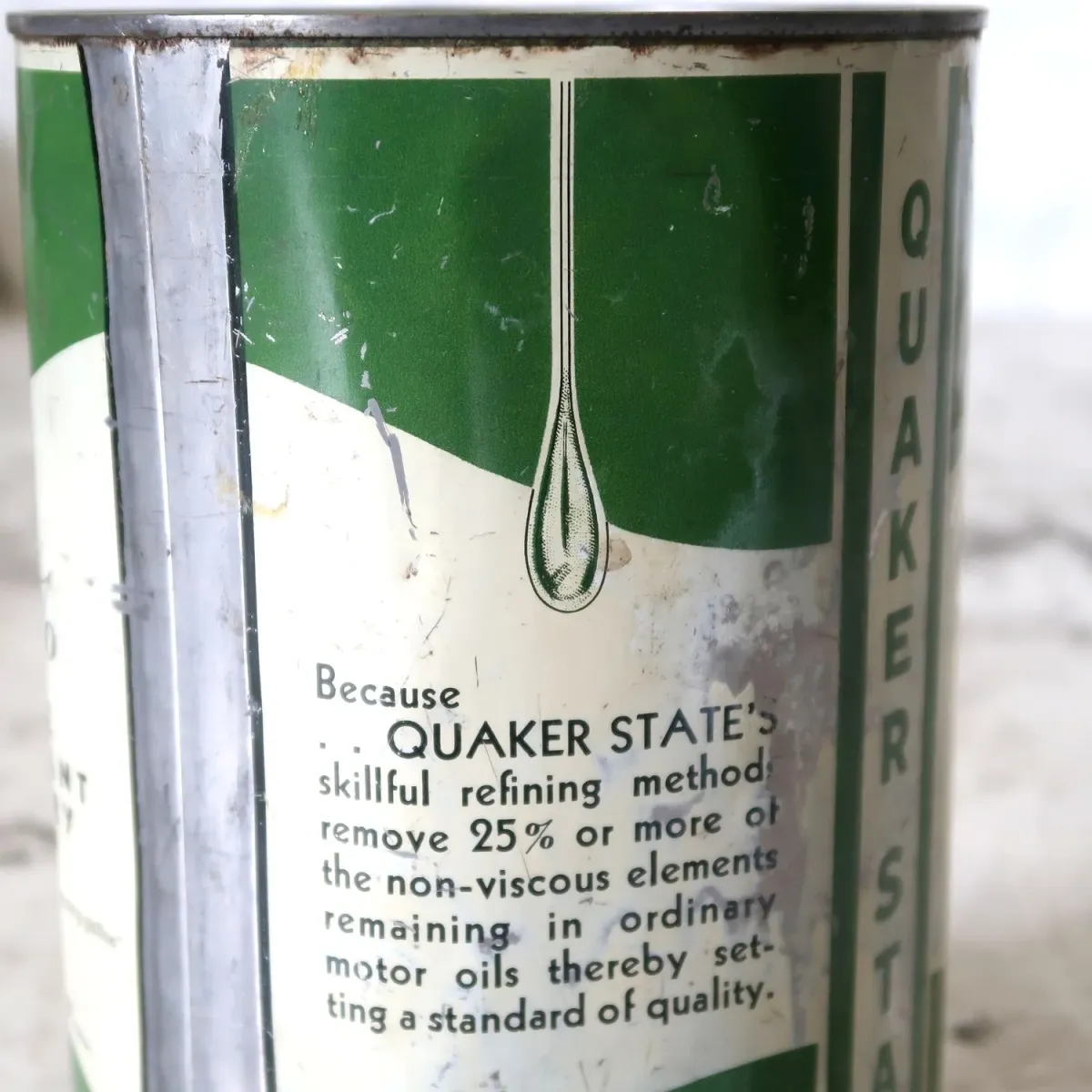 QUAKER STATE ビンテージ オイル缶