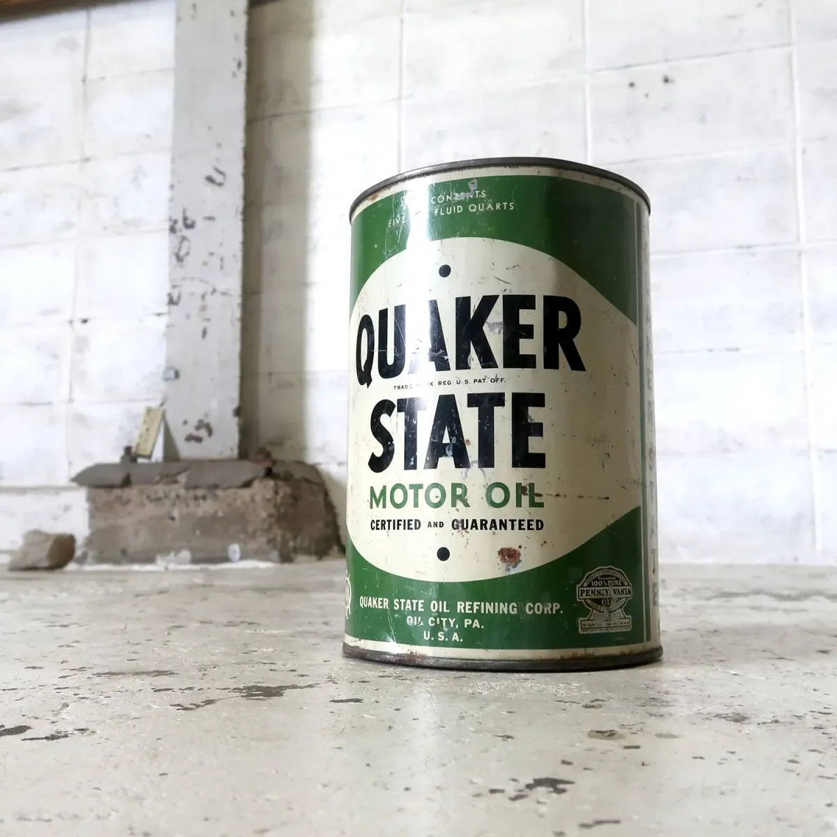 QUAKER STATE ビンテージ オイル缶