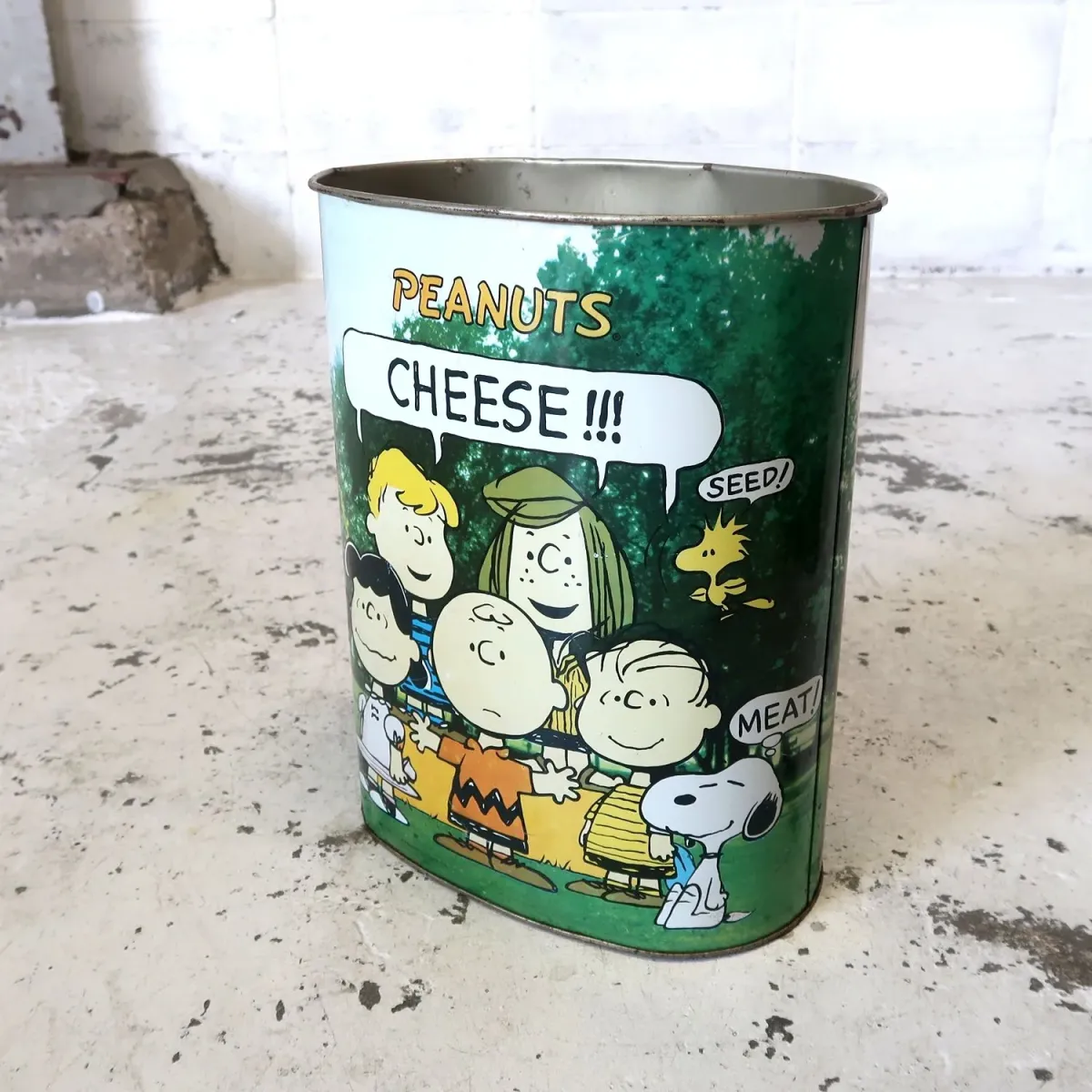 PEANUTS ビンテージ メタルゴミ箱