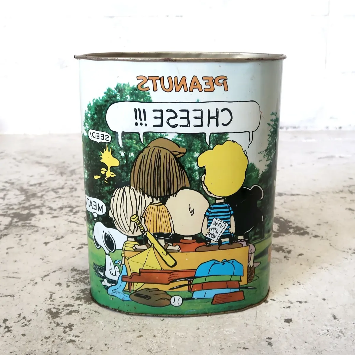 PEANUTS ビンテージ メタルゴミ箱