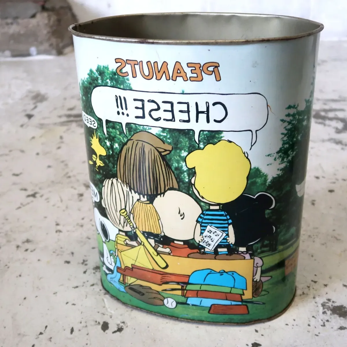 PEANUTS ビンテージ メタルゴミ箱