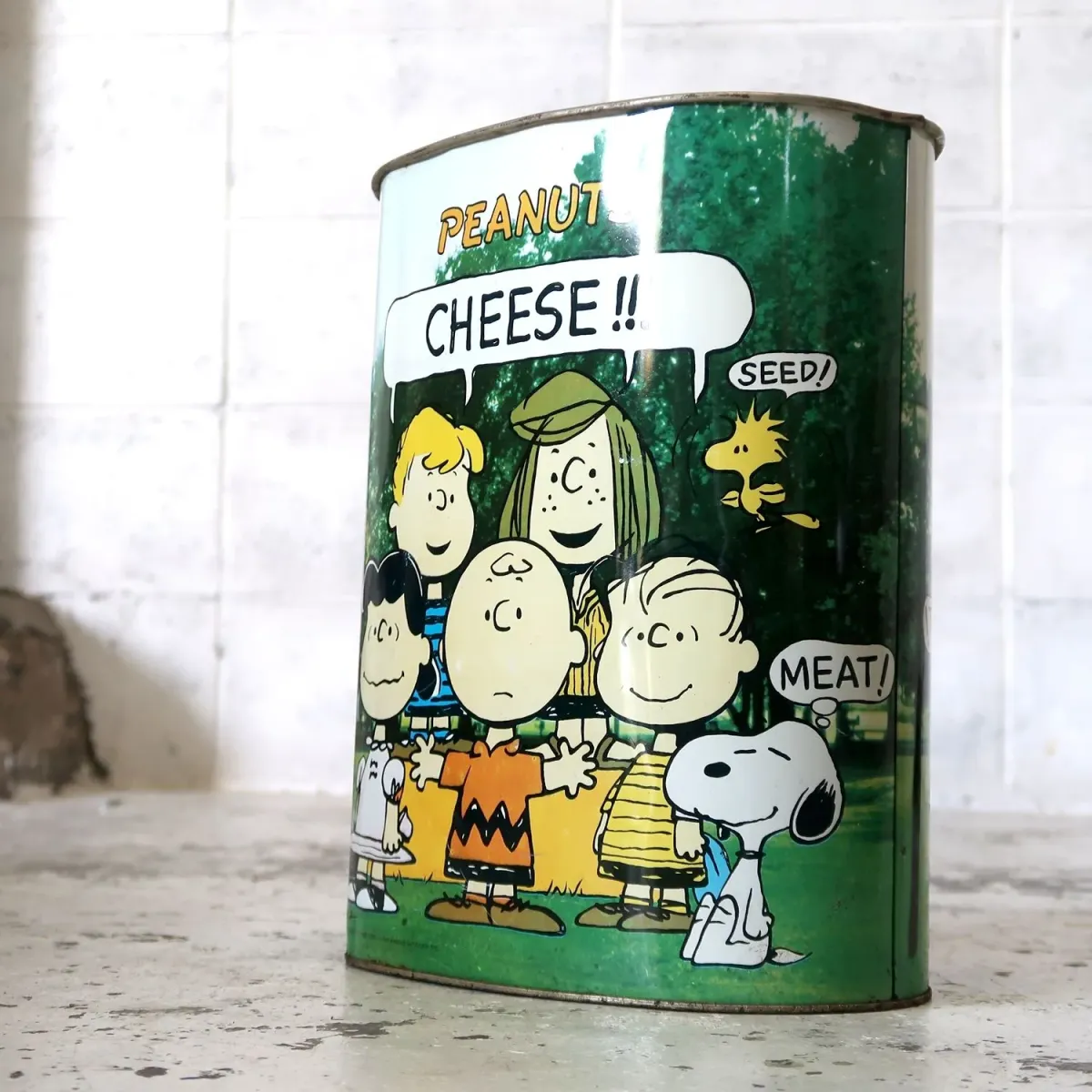 PEANUTS ビンテージ メタルゴミ箱