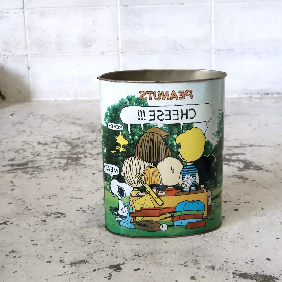 PEANUTS ビンテージ メタルゴミ箱