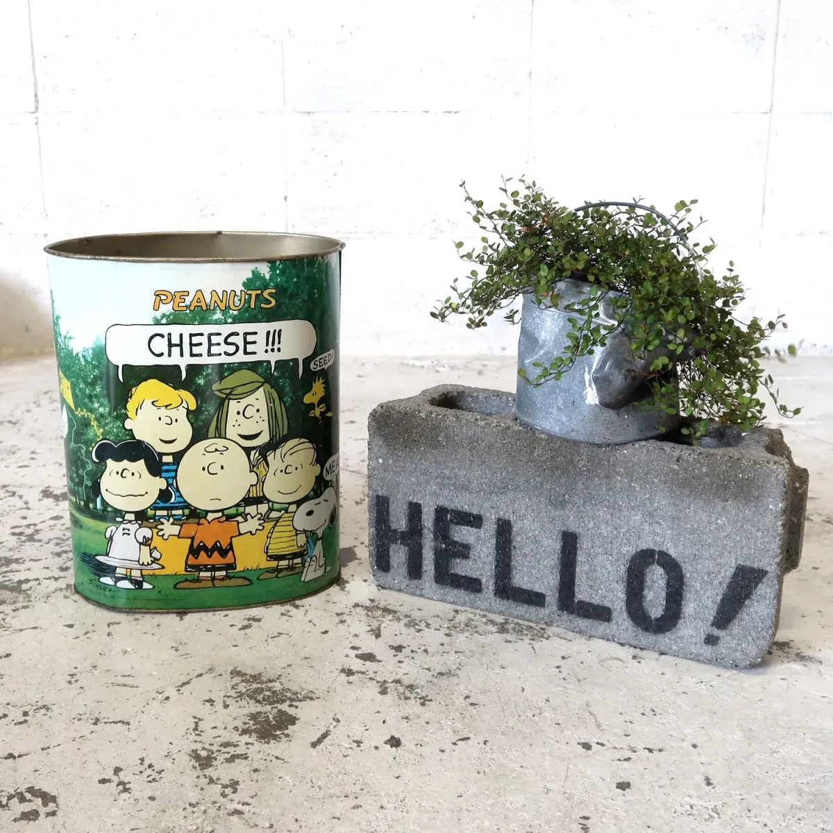 PEANUTS ビンテージ メタルゴミ箱