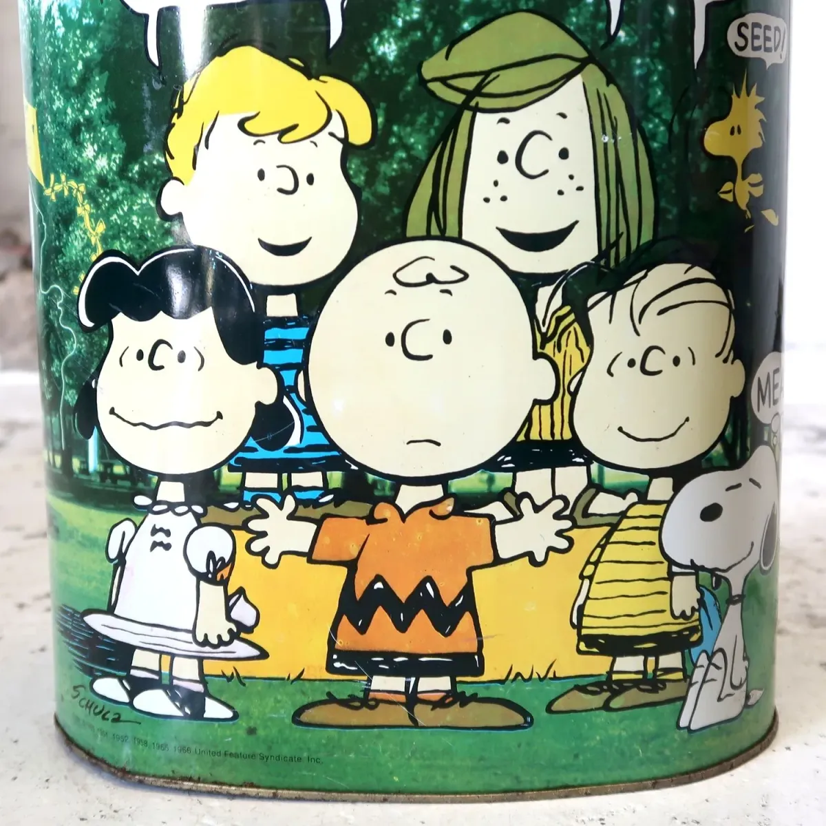 PEANUTS ビンテージ メタルゴミ箱