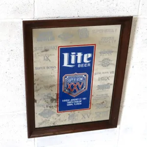SUPER BOWL×Miller Lite ビンテージ パブミラー