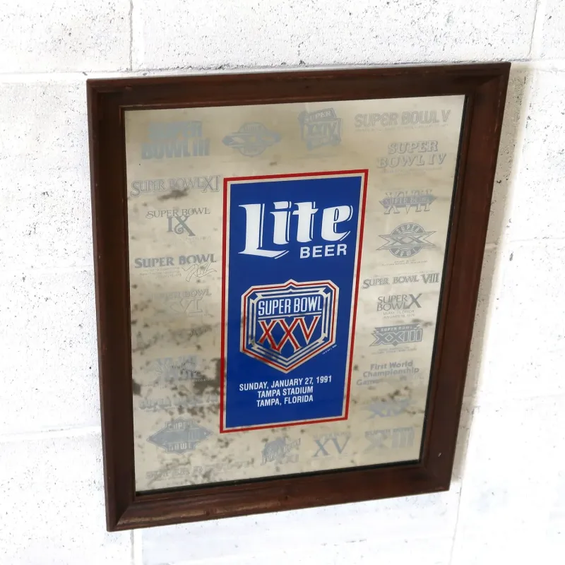 SUPER BOWL×Miller Lite ビンテージ パブミラー