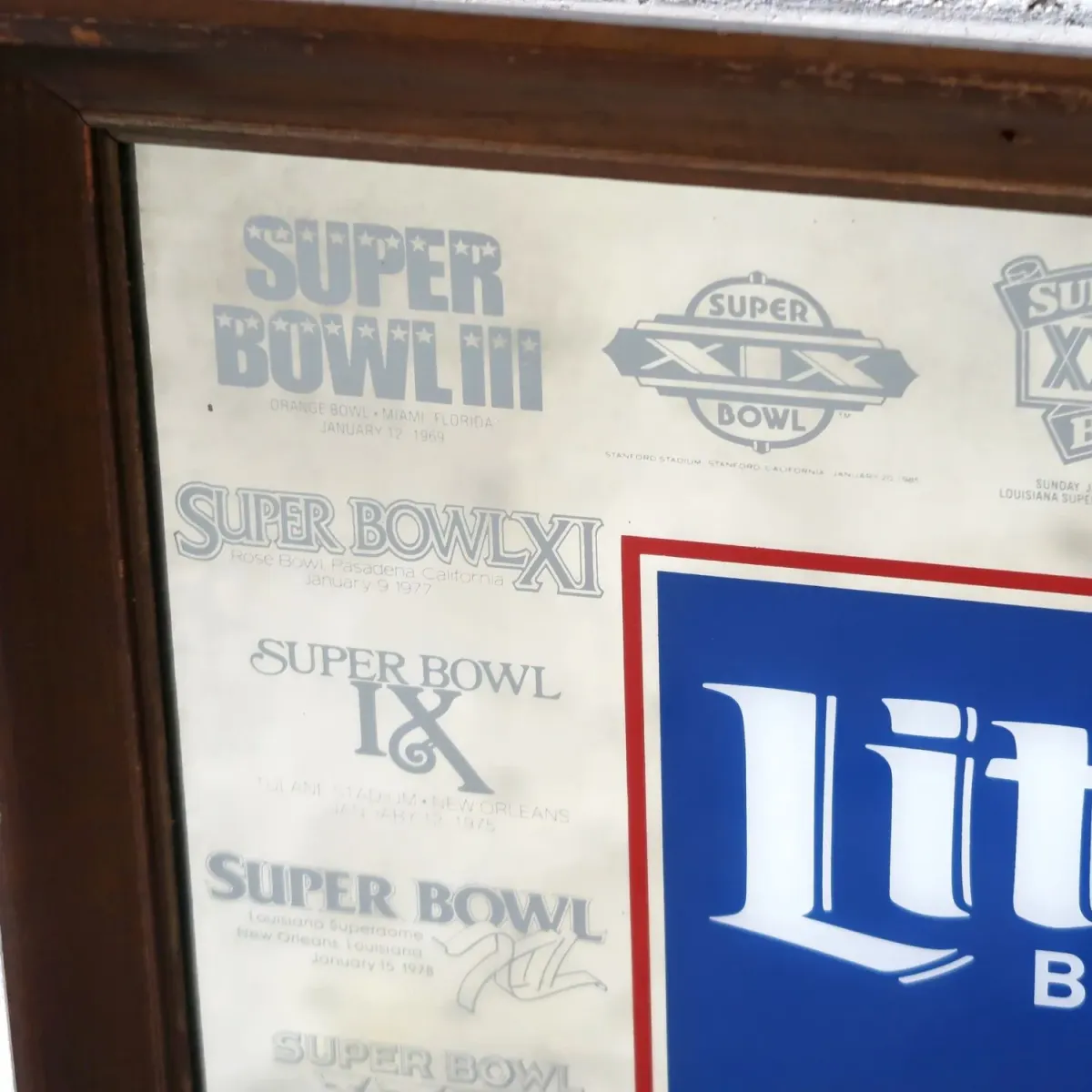 SUPER BOWL×Miller Lite ビンテージ パブミラー