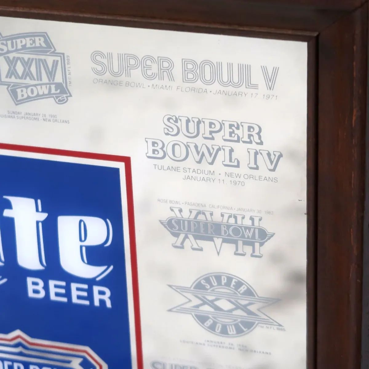 SUPER BOWL×Miller Lite ビンテージ パブミラー