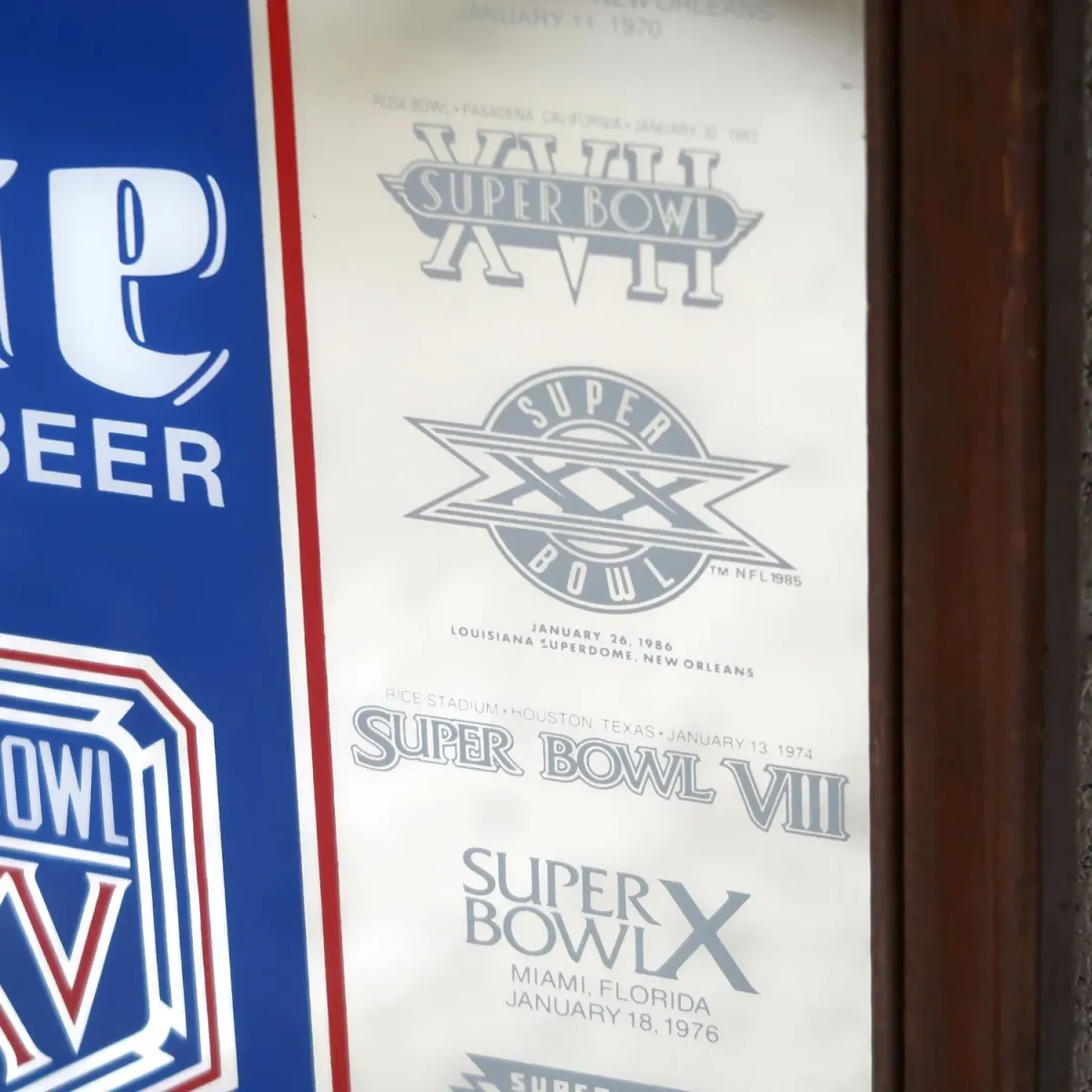 SUPER BOWL×Miller Lite ビンテージ パブミラー