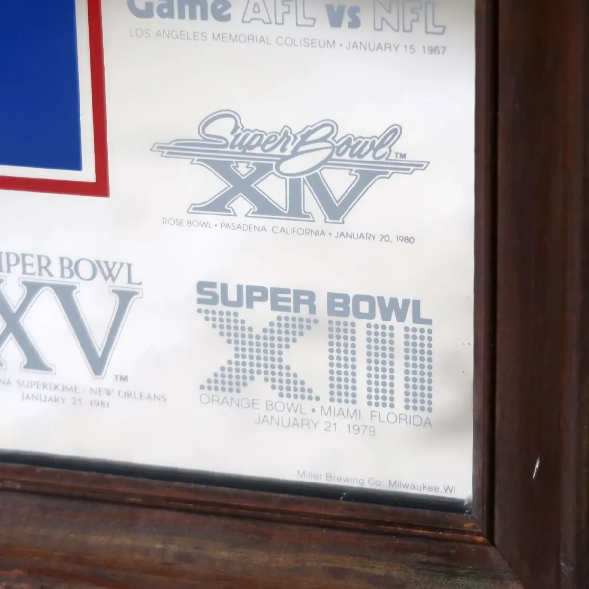 SUPER BOWL×Miller Lite ビンテージ パブミラー