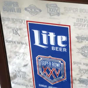 SUPER BOWL×Miller Lite ビンテージ パブミラー