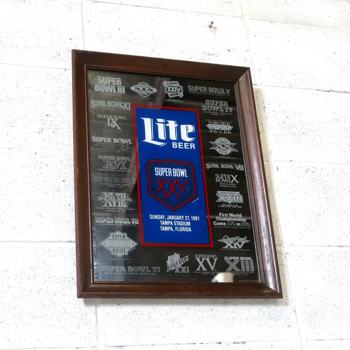 SUPER BOWL×Miller Lite ビンテージ パブミラー
