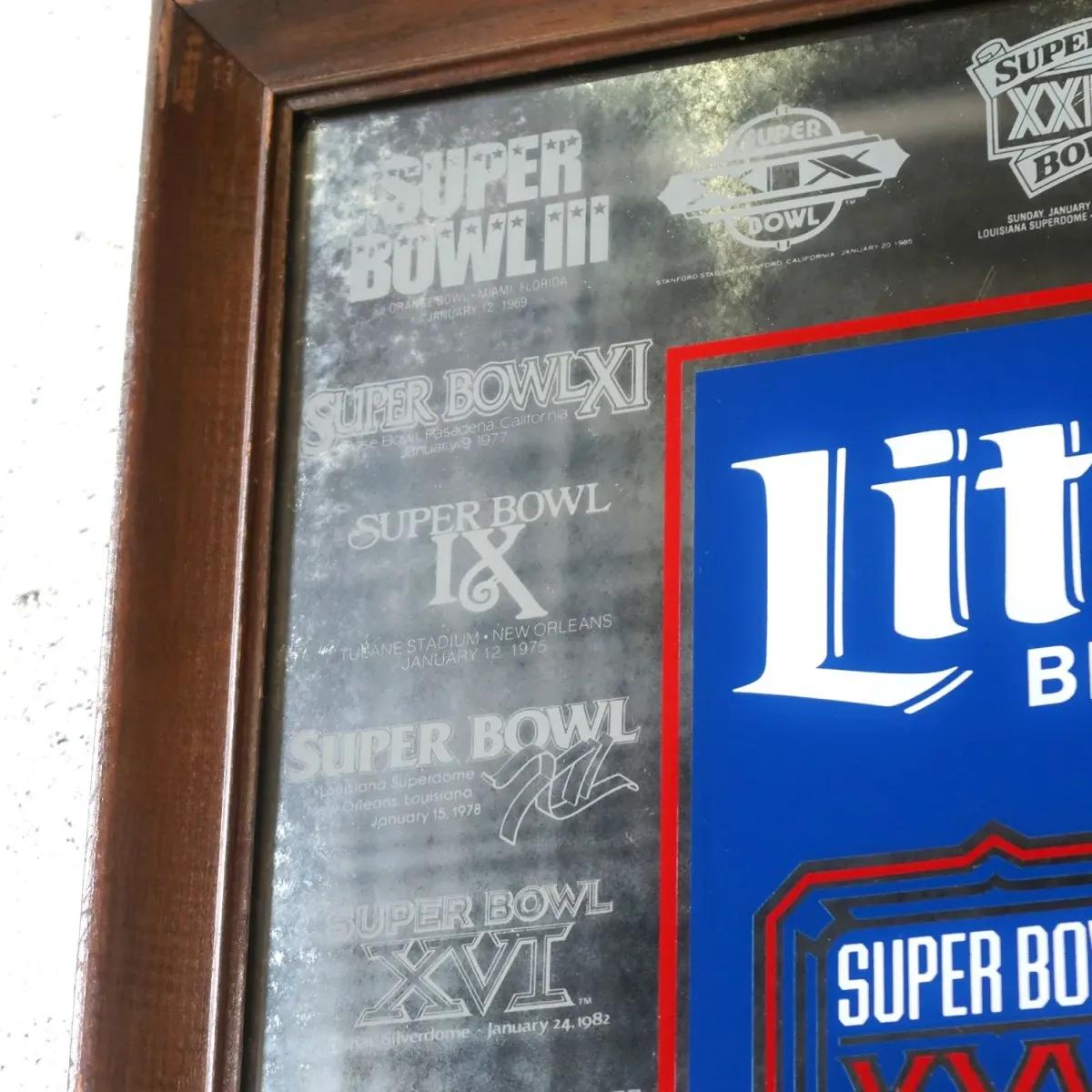 SUPER BOWL×Miller Lite ビンテージ パブミラー