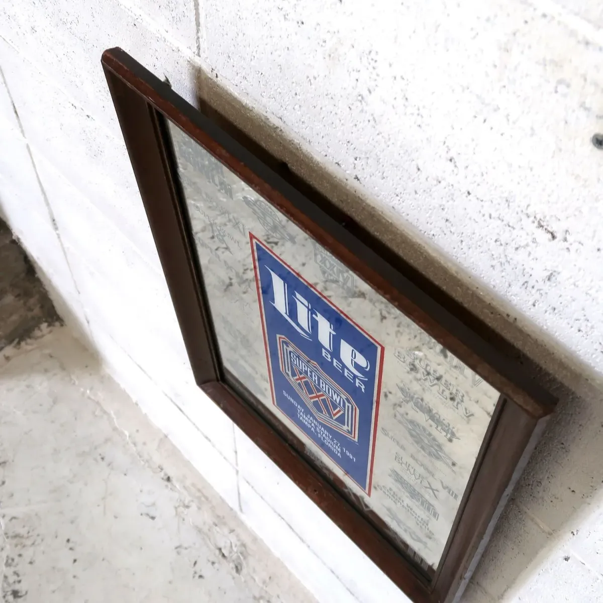 SUPER BOWL×Miller Lite ビンテージ パブミラー