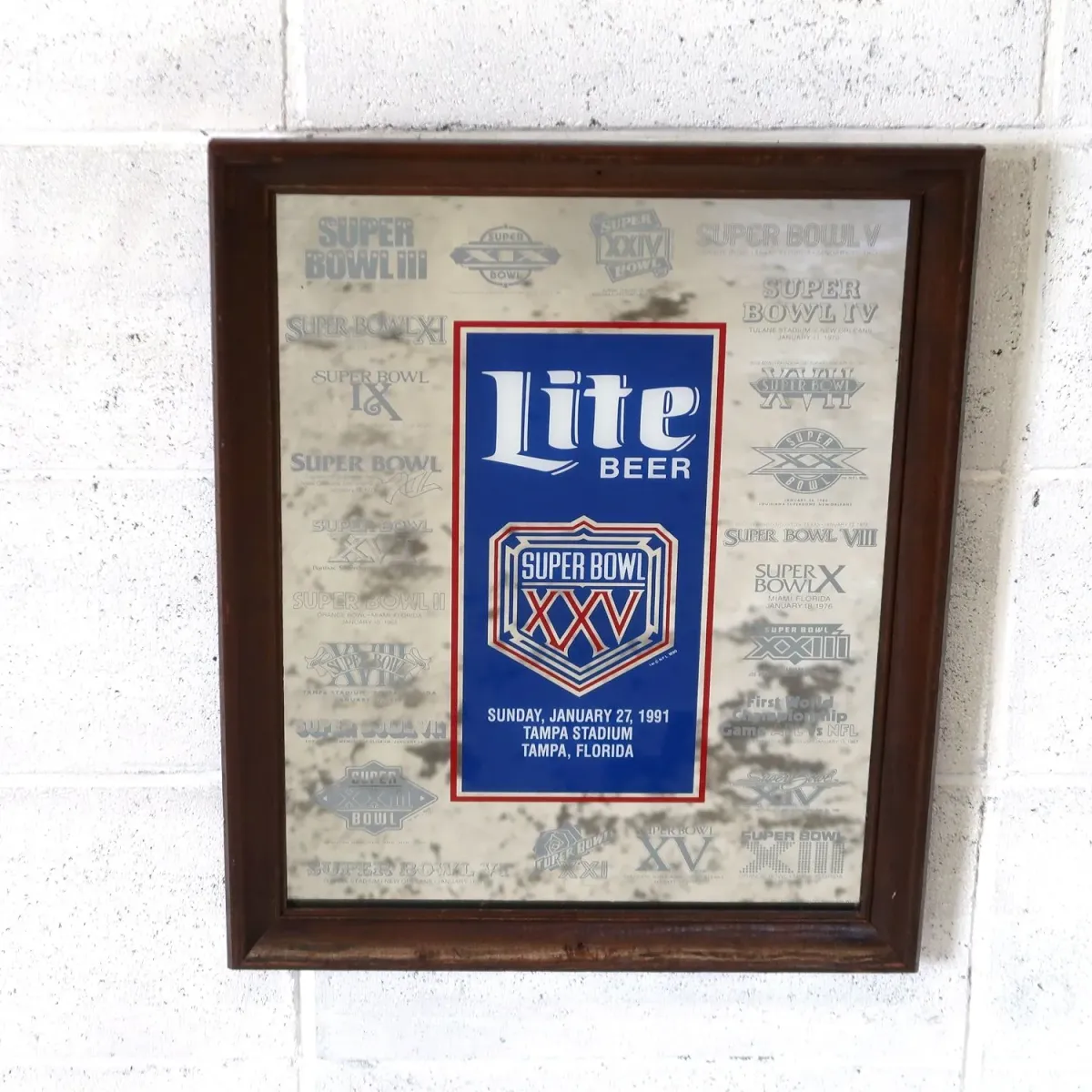 SUPER BOWL×Miller Lite ビンテージ パブミラー