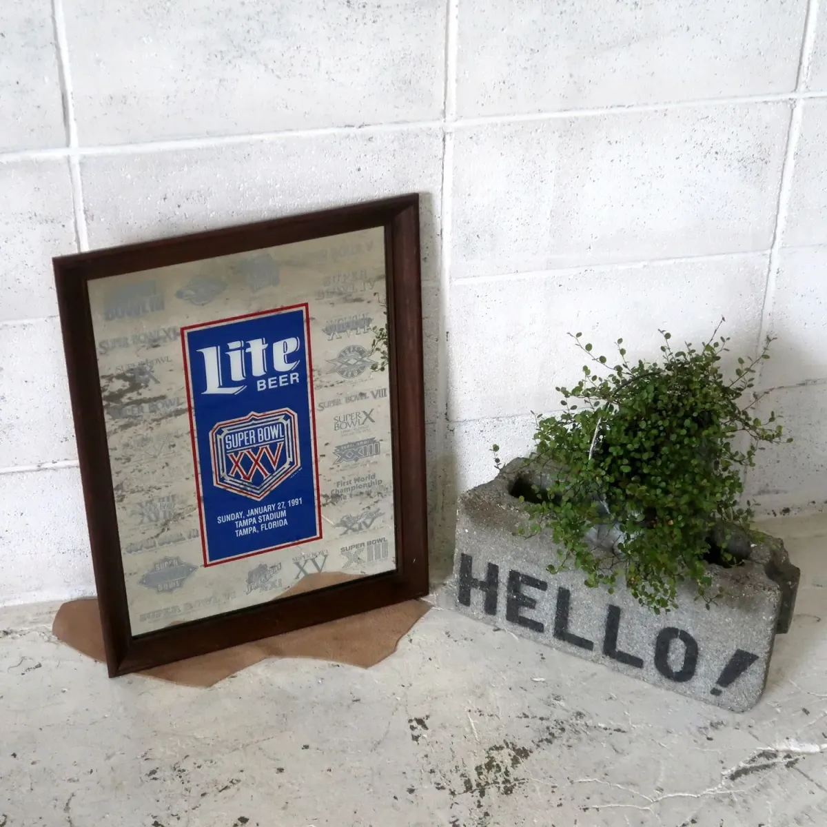SUPER BOWL×Miller Lite ビンテージ パブミラー