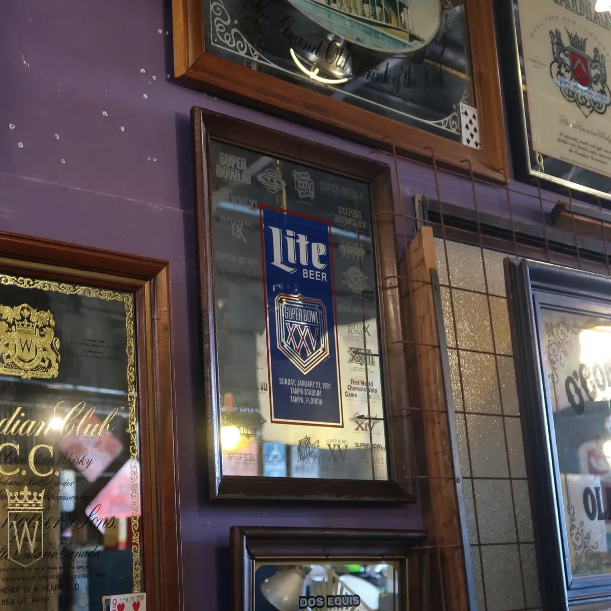 SUPER BOWL×Miller Lite ビンテージ パブミラー