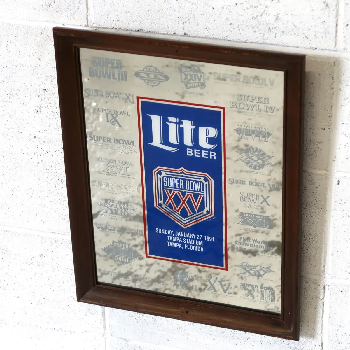 SUPER BOWL×Miller Lite ビンテージ パブミラー