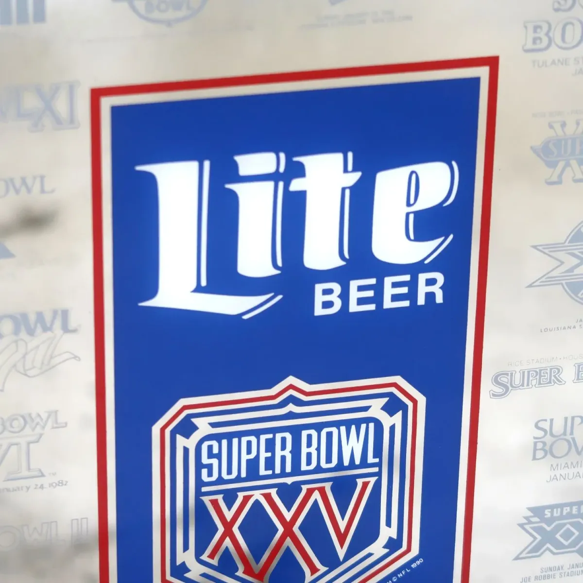 SUPER BOWL×Miller Lite ビンテージ パブミラー