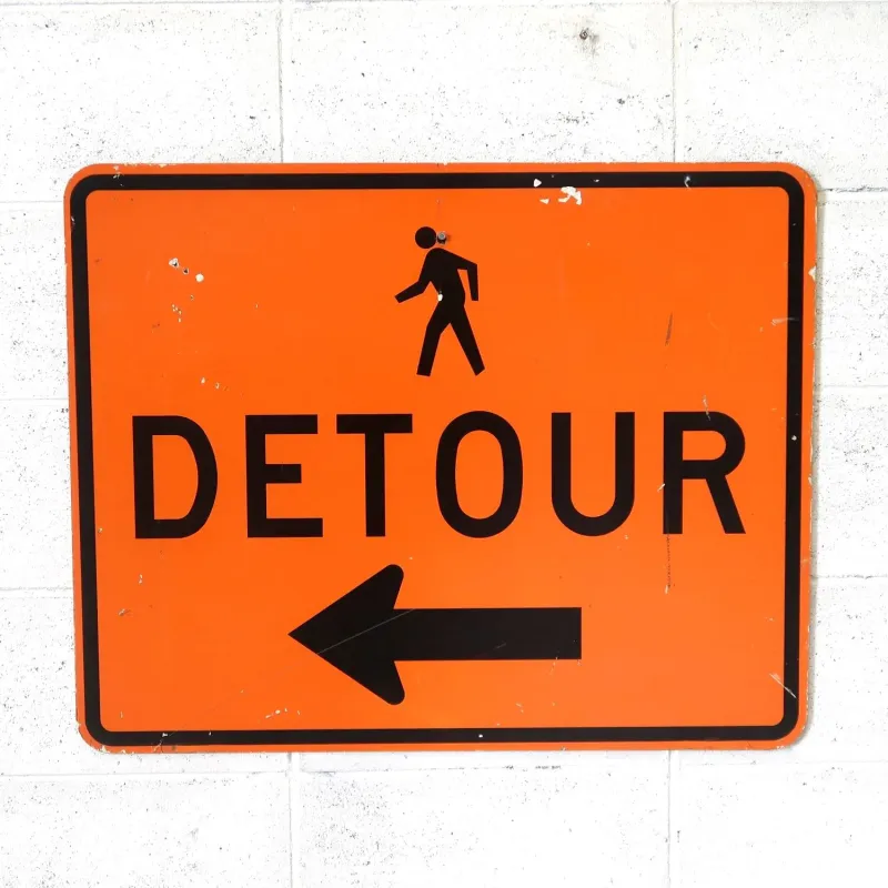 DETOUR ビンテージ ロードサイン