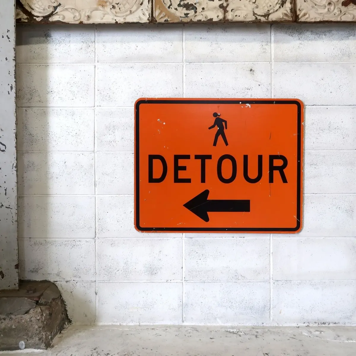 DETOUR ビンテージ ロードサイン