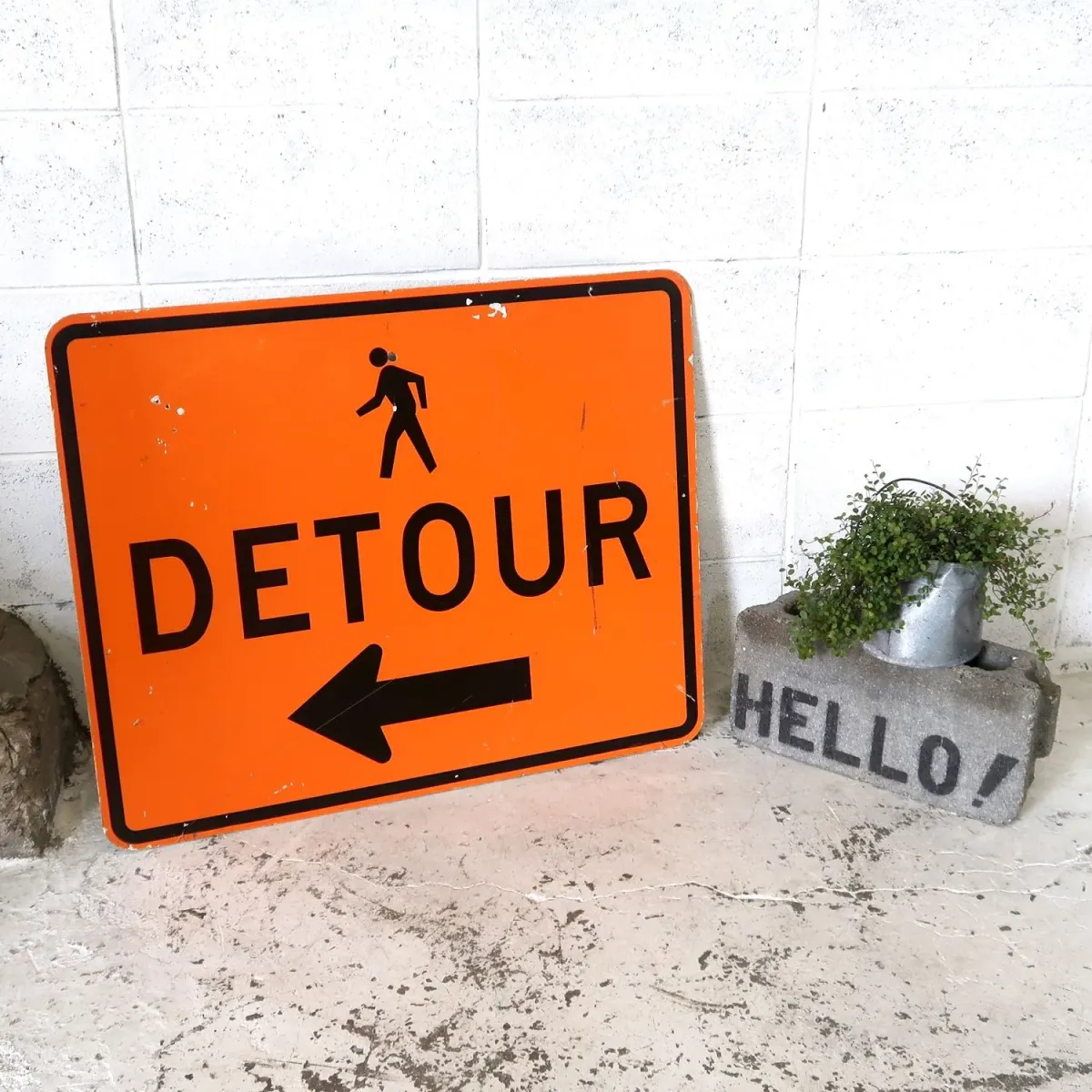 DETOUR ビンテージ ロードサイン