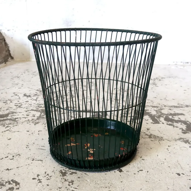 THE MASSILLON WIRE BASKET CO. ビンテージ ワイヤーメタル ゴミ箱
