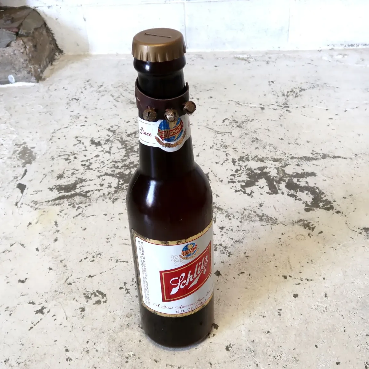 Schlitz ビンテージ ビアボトル型ディスプレイ コインバンク