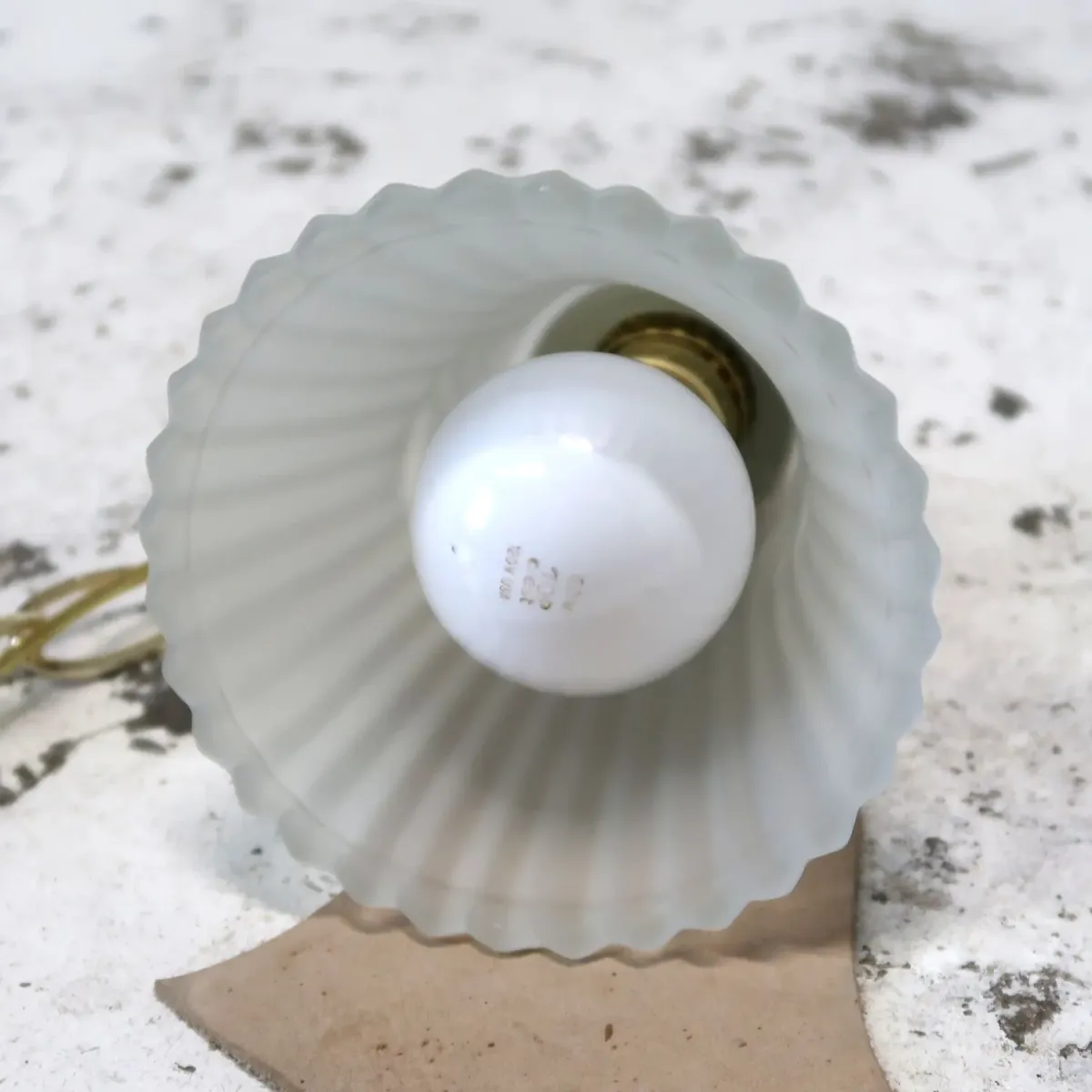 アンティーク フロストガラス ペンダントランプ