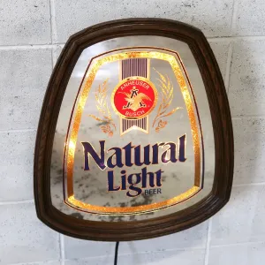 Natural Light ビンテージ ライトサインパブミラー
