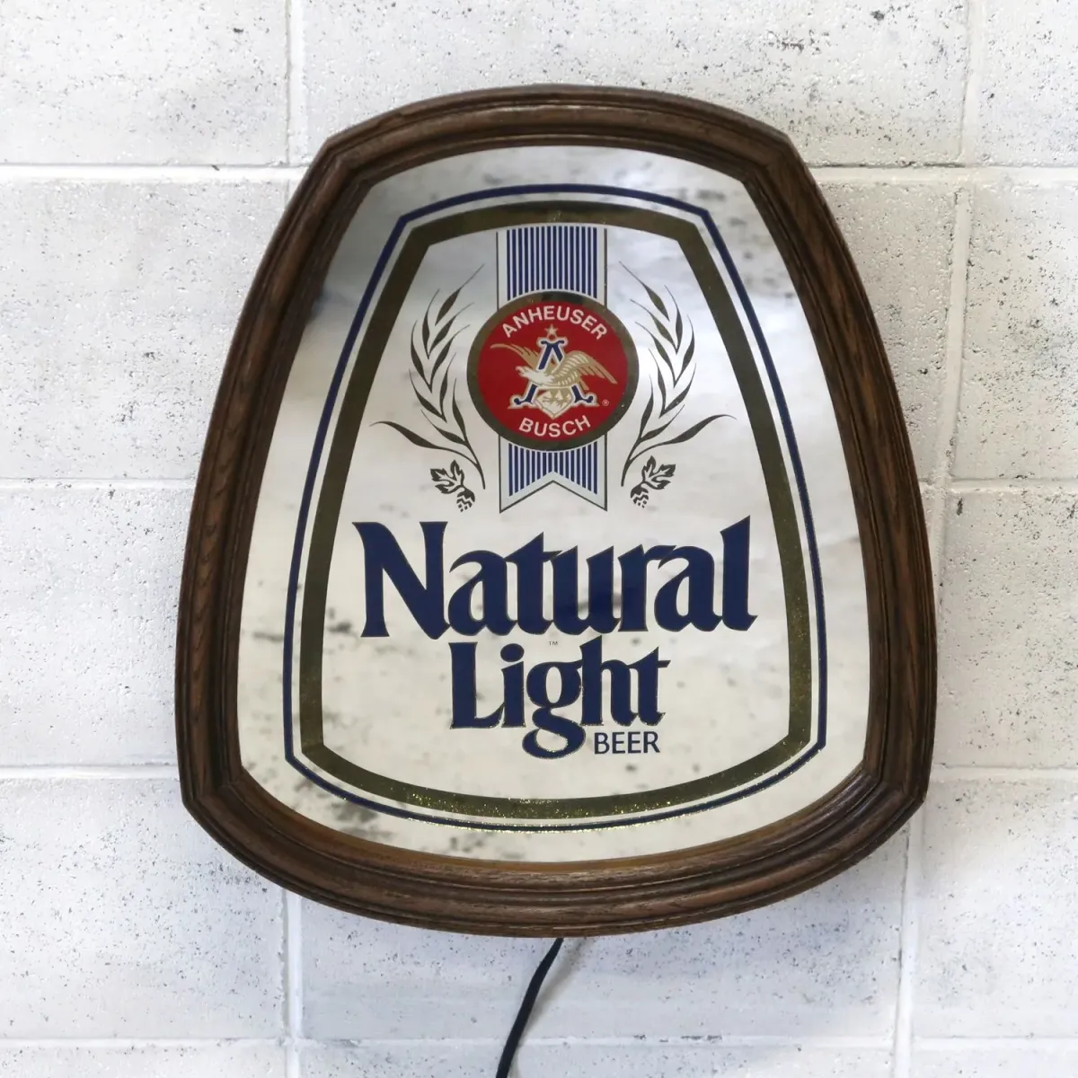 Natural Light ビンテージ ライトサインパブミラー