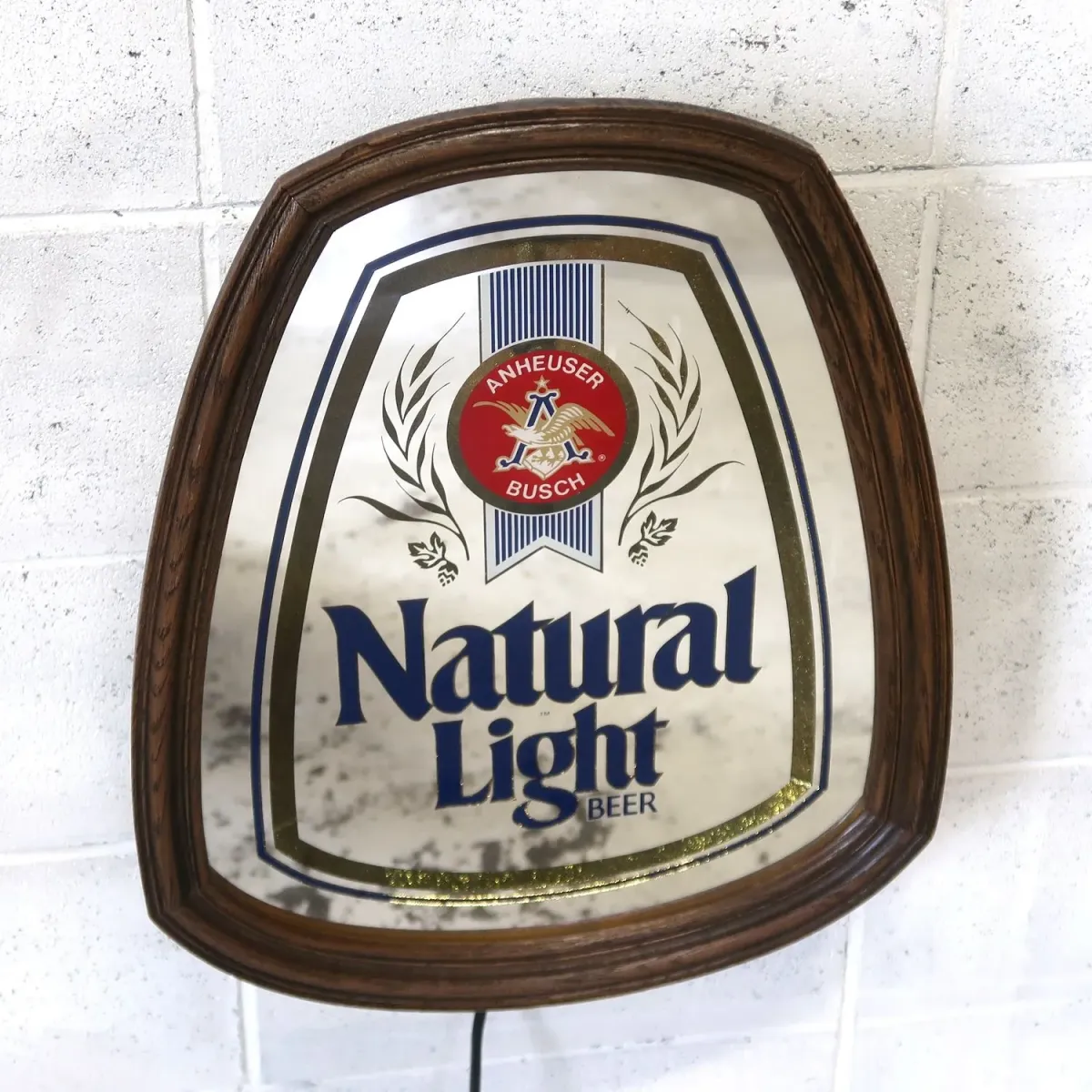 Natural Light ビンテージ ライトサインパブミラー