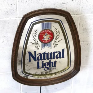 Natural Light ビンテージ ライトサインパブミラー