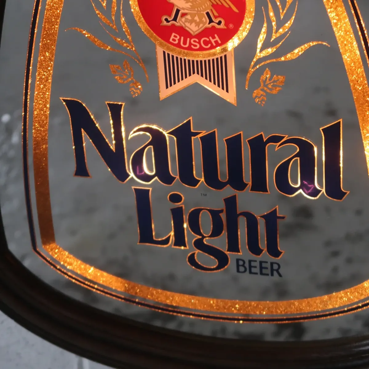 Natural Light ビンテージ ライトサインパブミラー