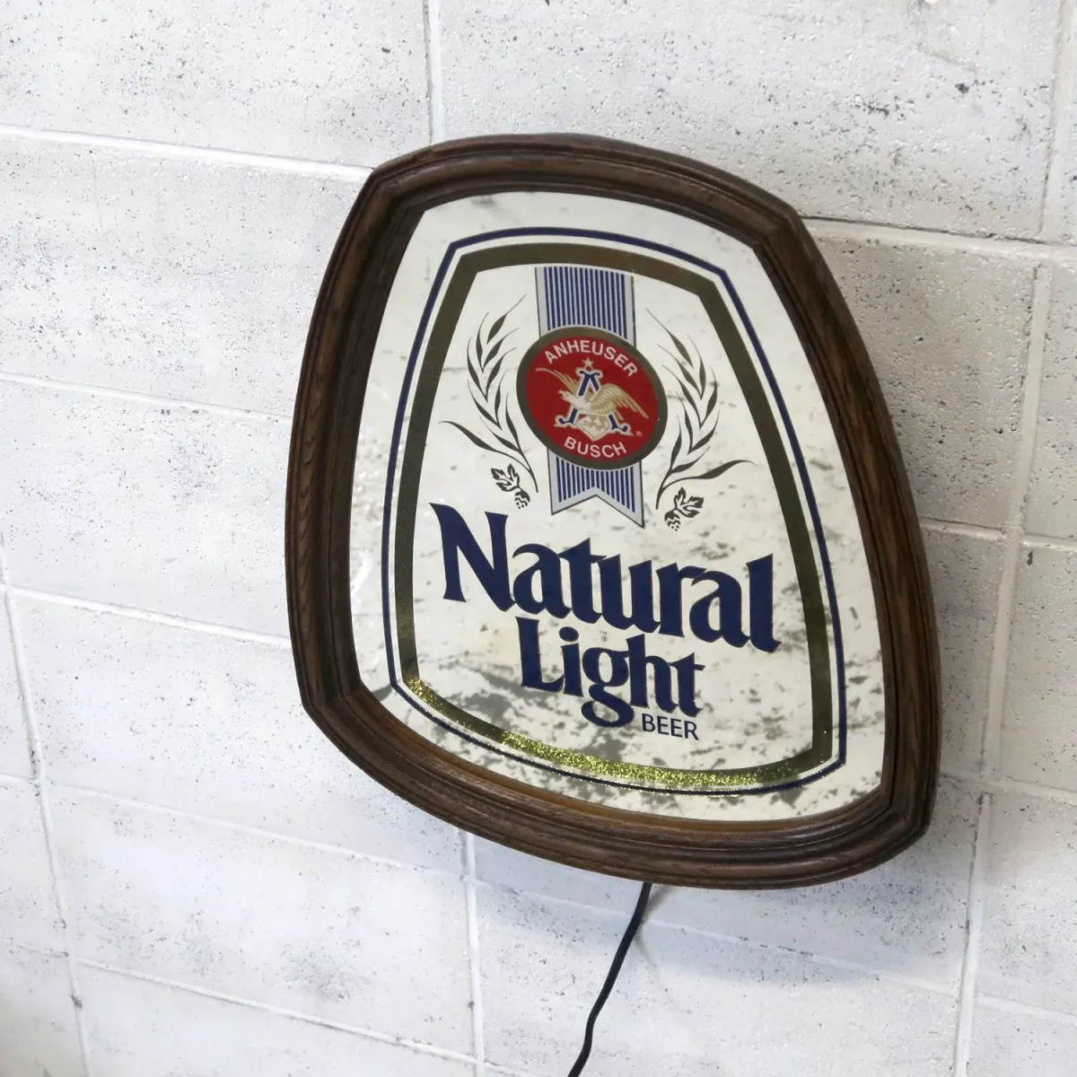 Natural Light ビンテージ ライトサインパブミラー