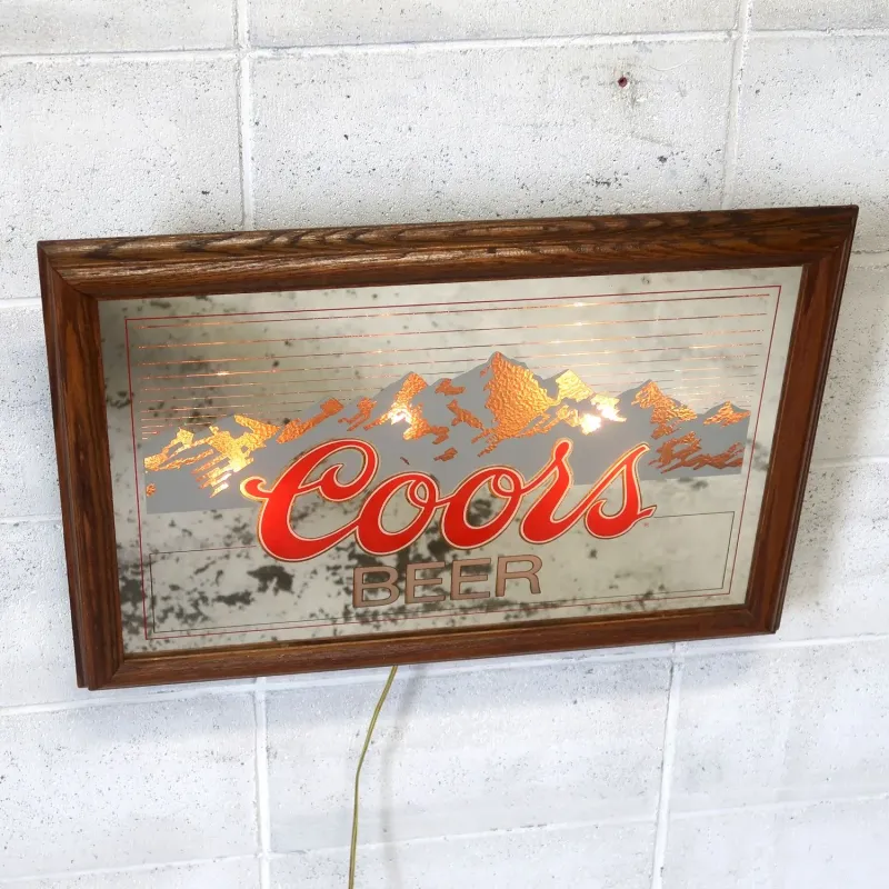 Coors ビンテージ ライトサインパブミラー
