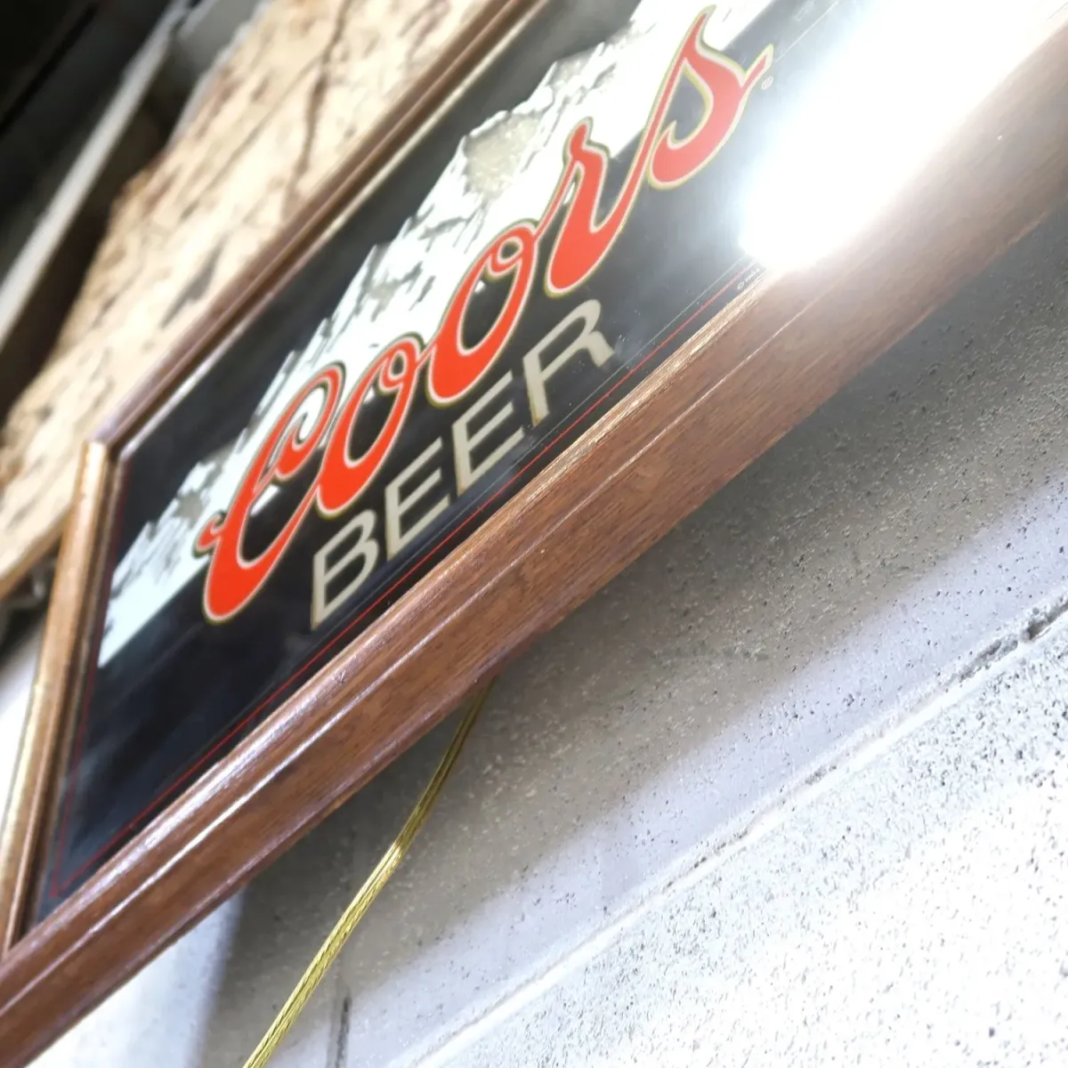 Coors ビンテージ ライトサインパブミラー