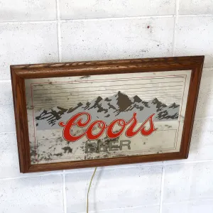 Coors ビンテージ ライトサインパブミラー