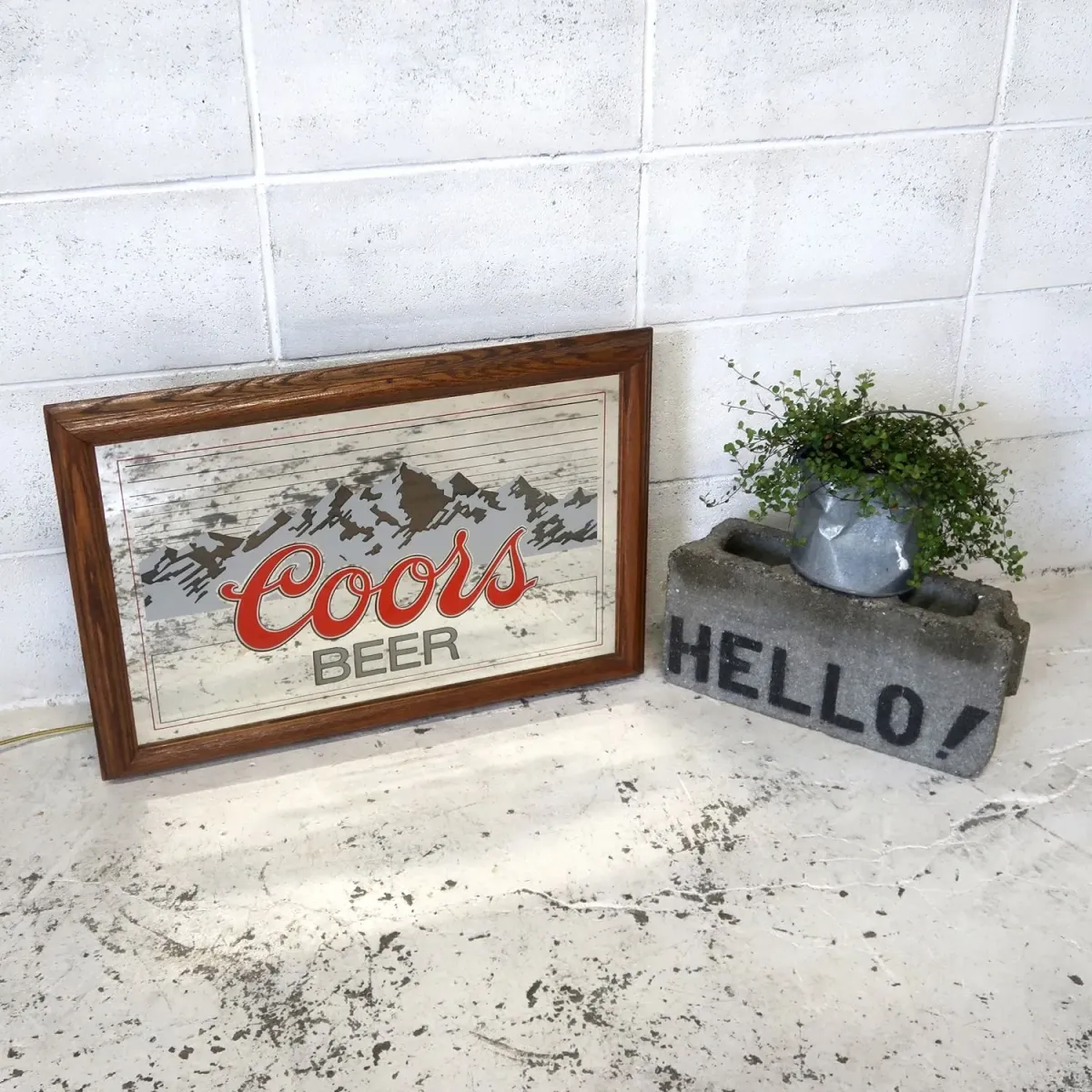 Coors ビンテージ ライトサインパブミラー